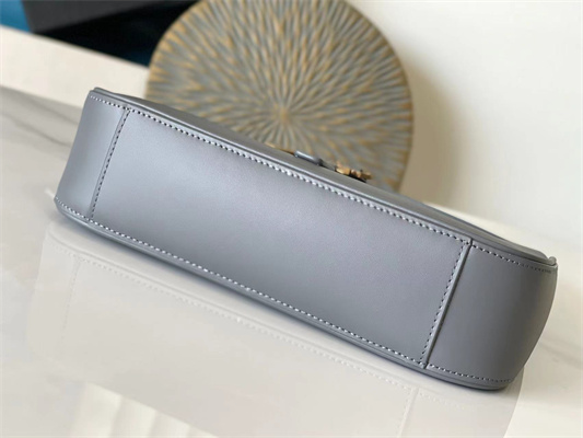 Y.S.L LE 5 A 7 HOBO BAG In Grey Smooth Leather