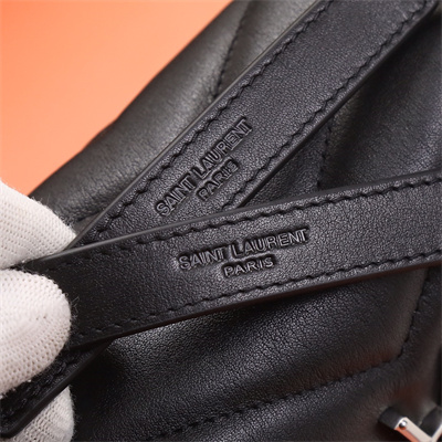 Y.S.L LOULOU SMALL In Black Quilted Calfskin Leather Silver Tone Metal