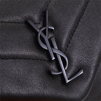 Y.S.L TOY LOULOU In Black Quilted Calfskin Leather Black Tone Metal