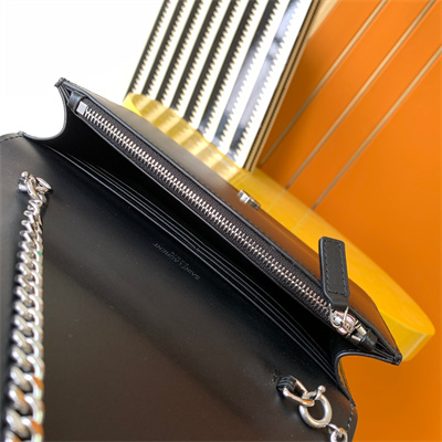 Y.S.L KATE SMALL TASSEL IN SMOOTH Leather Silver Tone Metal Black Color