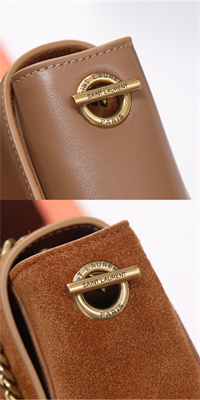 Y.S.L REVERSIBLE KATE SMALL Gold Tone Metal Brown Color