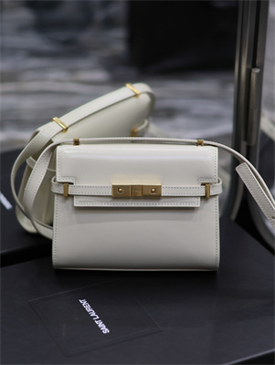 Y.S.L MANHATTAN MINI Crossbody Bag In BOX Saint Laurent White Color