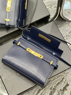 Y.S.L MANHATTAN SMALL Shoulder Bag In BOX Saint Laurent Navy Color