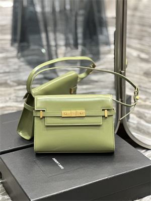 Y.S.L MANHATTAN SMALL Shoulder Bag In BOX Saint Laurent Lt Green Color