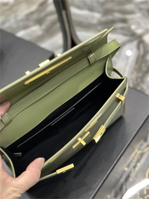 Y.S.L MANHATTAN SMALL Shoulder Bag In BOX Saint Laurent Lt Green Color
