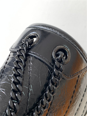 Y.S.L NIKI BABY In Vintage Leather All Black Color