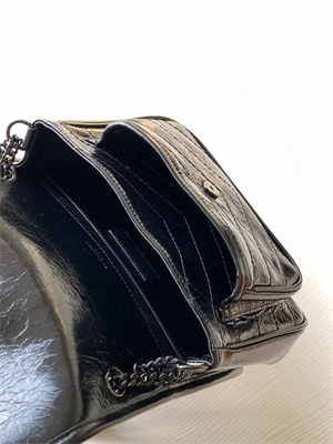 Y.S.L NIKI BABY In Vintage Leather All Black Color