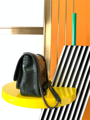 Y.S.L NIKI BABY In Vintage Leather Dk Green Color