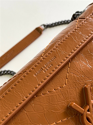 Y.S.L NIKI BABY In Vintage Leather Brown Color