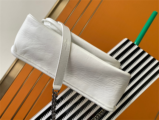 Y.S.L NIKI MEDIUM In Vintage Leather White Color