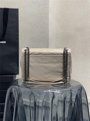 Y.S.L NIKI MEDIUM In Vintage Leather Greyish Brown Color