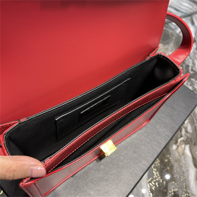 Y.S.L SOLFERINO MEDIUM SATCHEL IN BOX SAINT LAUREN Gold Tone Metal Red Color