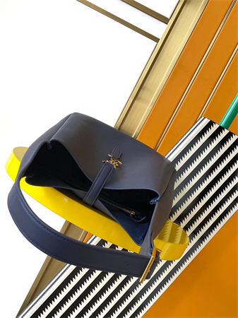 Y.S.L LE 5 A 7 Supple SMALL HOBO BAG In Navy Leather