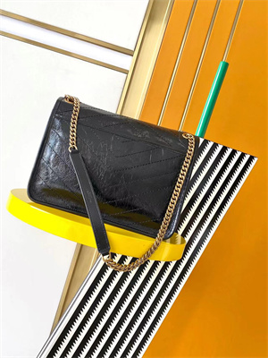 Y.S.L NIKI MEDIUM In Vintage Leather Black Color