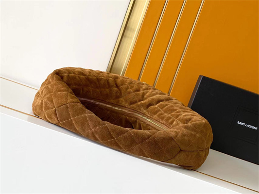 YSL ICARE HOBO In Quilted Suede Cognac