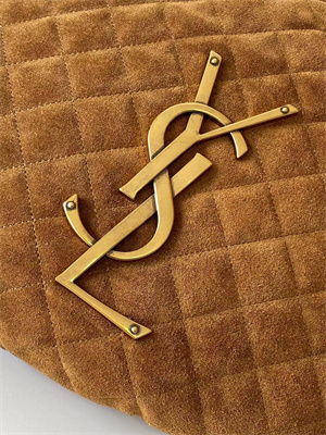 YSL ICARE HOBO In Quilted Suede Cognac
