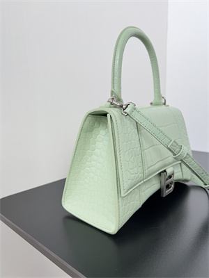 Women’s Hourglass Small Handbag Crocodile Embossed In Mint Green