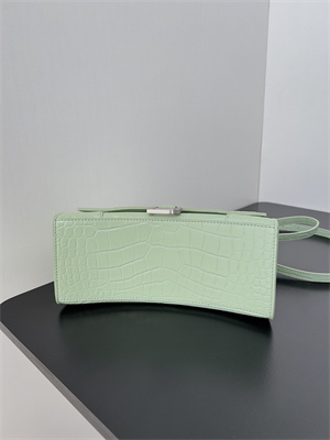 Women’s Hourglass Small Handbag Crocodile Embossed In Mint Green
