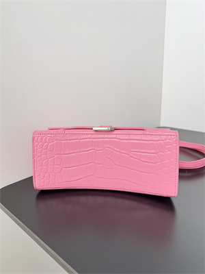 Women’s Hourglass Small Handbag Crocodile Embossed In Pink