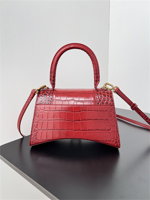 Women’s Hourglass Small Handbag Crocodile Embossed In Red