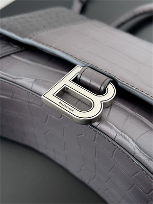 Women’s Hourglass Small Handbag Crocodile Embossed In Gradient Grey