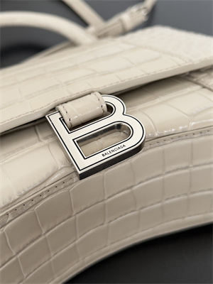 Women’s Hourglass Small Handbag Crocodile Embossed In Lt Beige