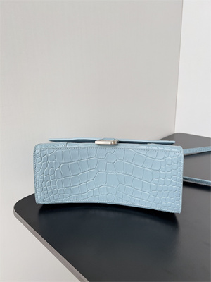 Women’s Hourglass Small Handbag Crocodile Embossed In Lt Blue