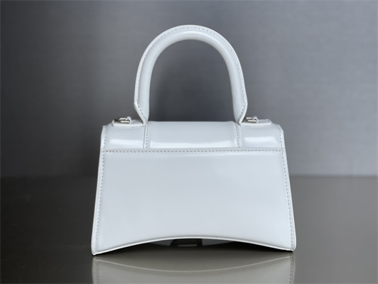 Women’s Hourglass XS Handbag Shiny Box Calfskin In White