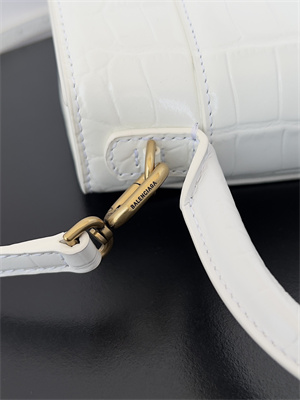 Women’s Hourglass XS Handbag Crocodile Embossed In White-Gold