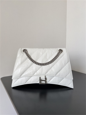 Women’s CRUSH Medium Chain Bag Quilted In White Crushed Calfskin