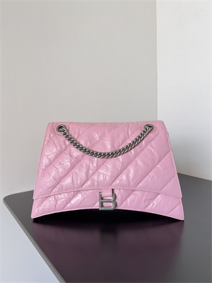 Women’s CRUSH Medium Chain Bag Quilted In Pink Crushed Calfskin