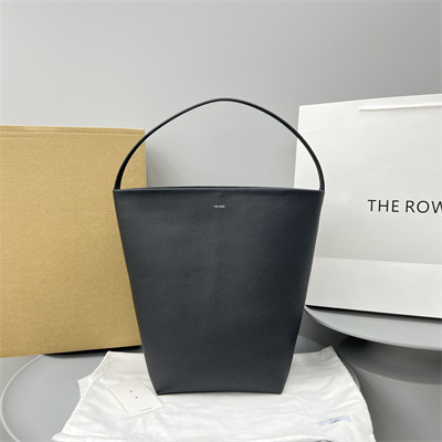 The Row Park N/S Large Tote Bag Grained Calfskin Black Color