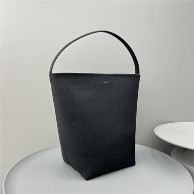 The Row Park N/S Large Tote Bag Grained Calfskin Black Color