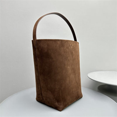 The Row Park N/S Large Tote Bag Dk Brown Suede