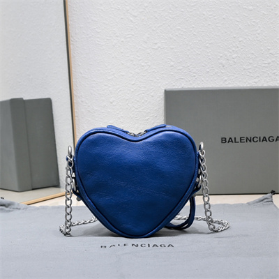 Women’s Le Cagole Heart Mini Bag In Arena Lambskin Blue Color