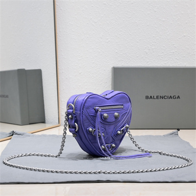 Women’s Le Cagole Heart Mini Bag In Arena Lambskin Purple Color