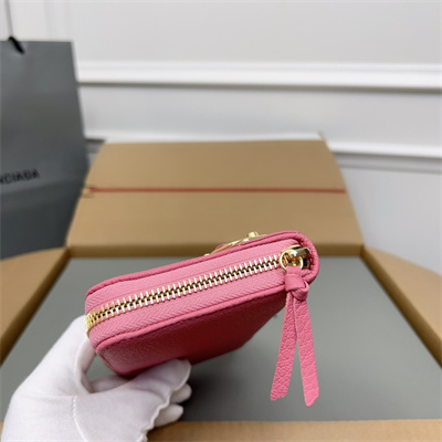 Le Cagole Continental Zippy Wallet In Goatskin Pink Color
