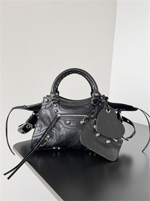 Women’s NEO Cagole XS Handbag In Arena Lambskin Black Color