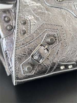 Women’s NEO Cagole XS Handbag In Metallized Arena Lambskin Silver Color