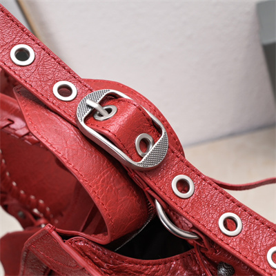 Women’s NEO Cagole City Small Handbag In Arena Lambskin Red Color