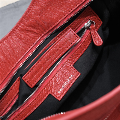 Women’s NEO Cagole City Small Handbag In Arena Lambskin Red Color