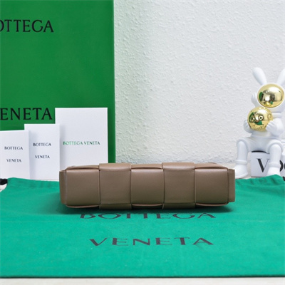 BV Cassette Pouch With Strap In Calfskin Brown Color