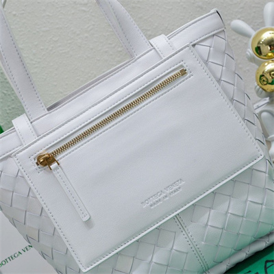 BV Small Flip Flap Tote Bag In Lambskin Leather White Color