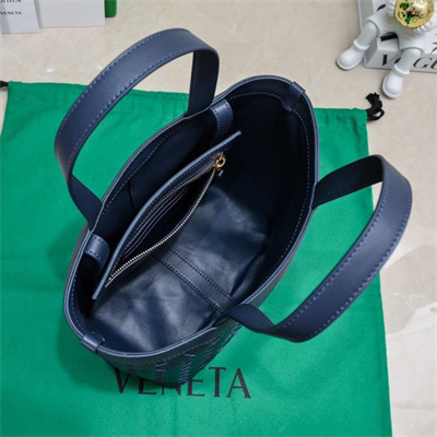 BV Small Flip Flap Tote Bag In Lambskin Leather Navy Color