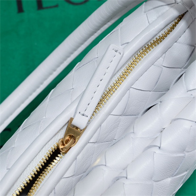 BV Small Gemelli Shoulder Bag In Lambskin Leather White Color