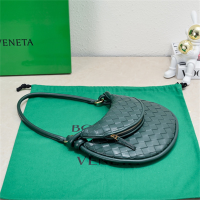 BV Small Gemelli Shoulder Bag In Lambskin Leather Emerald Green Color