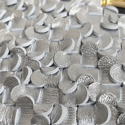 BV Knot Clutch In Metallic Lambskin Leather Silver-Gold Color