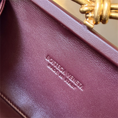 BV Knot Clutch In Lambskin Leather Barolo Color