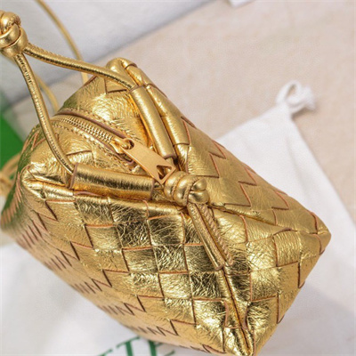 BV Small Loop Camera Bag In Lambskin Leather Gold Color