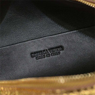 BV Small Loop Camera Bag In Lambskin Leather Gold Color